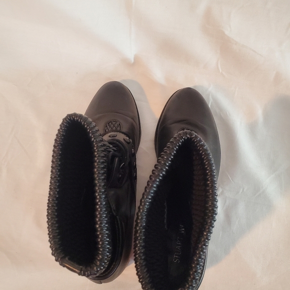 Stuart Weitzman Stitchwork Black Genuine Leather Lace Up Combat EUC - Picture 5 of 8